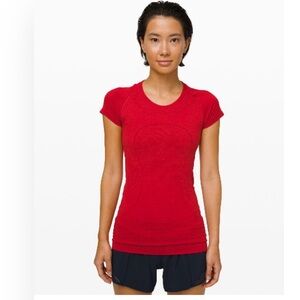 Lululemon swiftly tech short sleeve crew in red